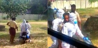 കോവിഡ് രോഗിയെ ആശുപത്രിയിൽ കൊണ്ടുപോയത് ബൈക്കിൽ