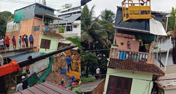 കനത്ത മഴയില്‍ വീട് ഇടിഞ്ഞ് വീണു