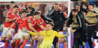 അവസാനനിമിഷം ഗോള്കീപ്പറുടെ ഗോള്; ചാമ്പ്യന്സ് ലീഗില് റയലിനെ തോല്പ്പിച്ച് ബെന്ഫിക്ക പ്ലേ ഓഫില്