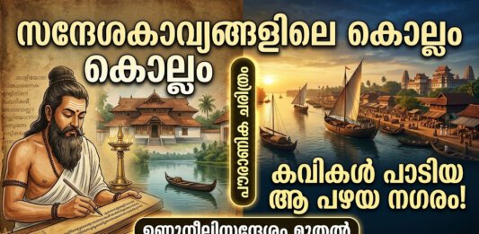 മണിപ്രവാള കാലത്തെ സന്ദേശകാവ്യങ്ങൾ രേഖപ്പെടുത്തിയ താളിയോലകളുടെ ദൃശ്യം.